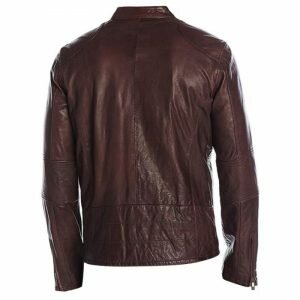 Cafe Racer Maroon Leather Jacket