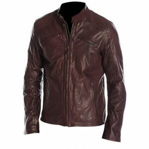 Cafe Racer Maroon Leather Jacket