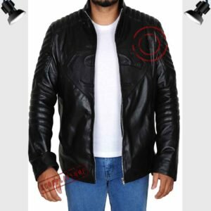 superman black leather jacket