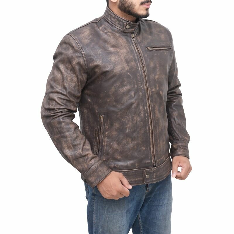Lucas Till MacGyver Brown Distressed Leather Jacket