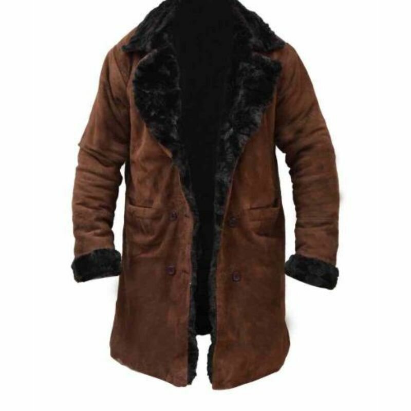 Brad Pitt Mickey Snatch Suede Leather Fur Coat