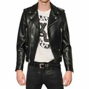 Adam Levine Black Leather Biker Jacket