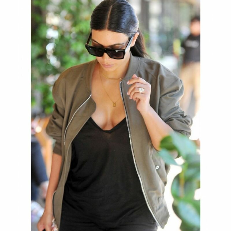 Kim Kardashian Green Bomber Jacket