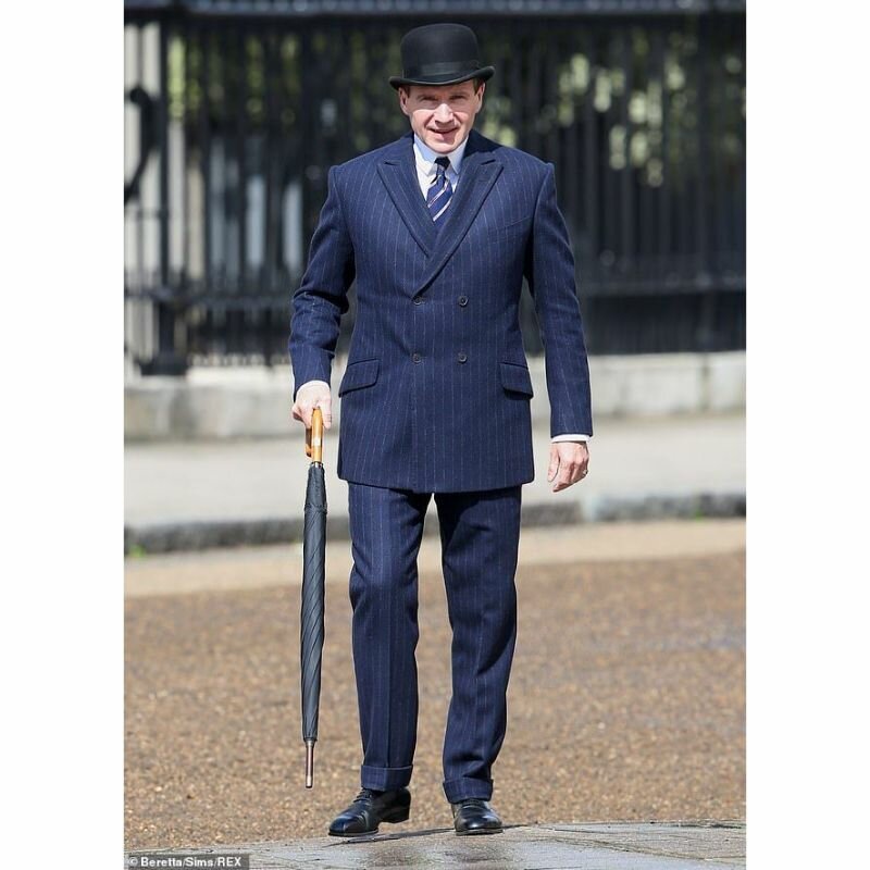 The King's Man 3 Ralph Fiennes Blue Suit