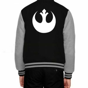 Star Wars Rebel Black and Grey Letterman Jacket